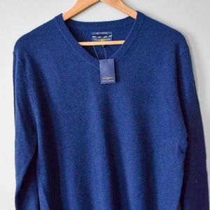 NEW CLUB ROOM (M) 100% CASHMERE NAVY SWEATER